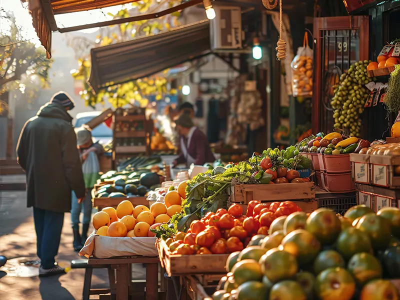 Local wholesale operations in Al Aweer Market